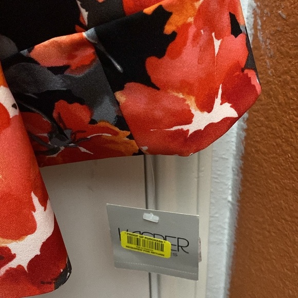 Kasper Fall Floral Orange and Red Open Front Blazer Size 16 - Picture 5 of 10